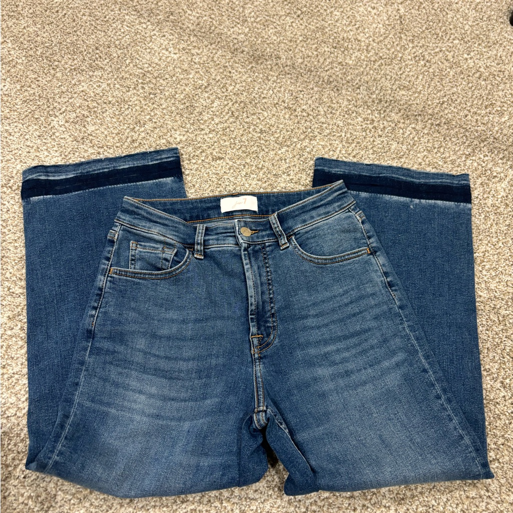 Jen7 Cropped Wide Leg High Rise Jean
